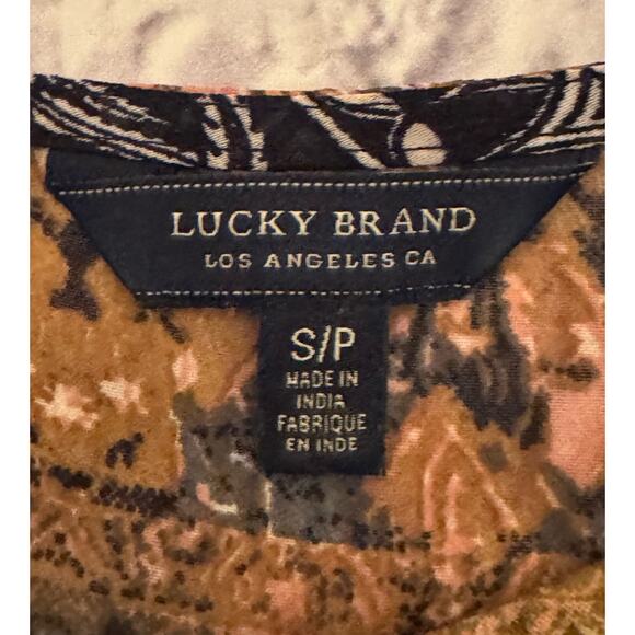 Lucky Brand Boho Hippie Popover Peasant Blouse small petite - Picture 4 of 8